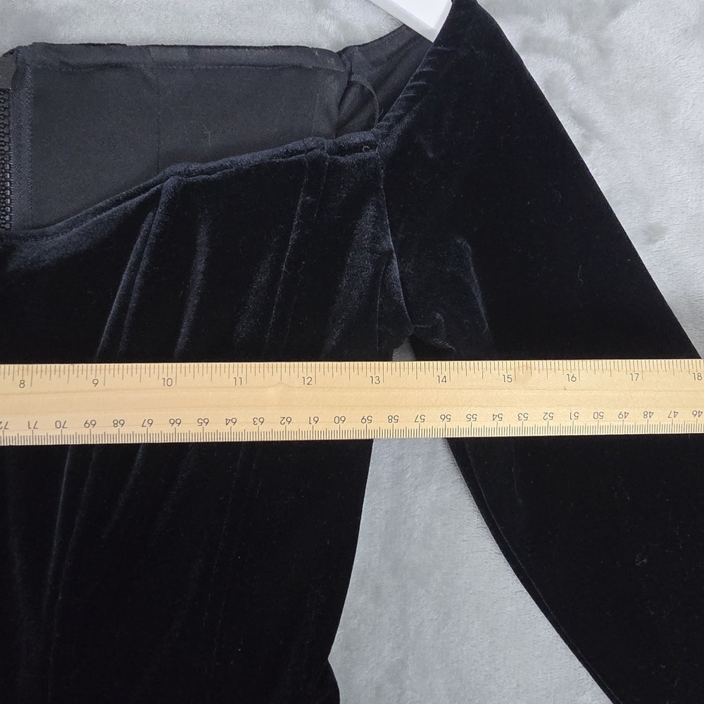 Jessica McClintock Velvet VTG Long Sleeve Bone Corset 8 Whimsigoth Witchy Gypsy - Picture 5 of 10